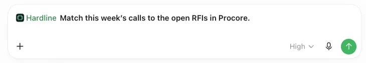 ChatGPT prompt: match this week's calls to the open RFIs in Procore